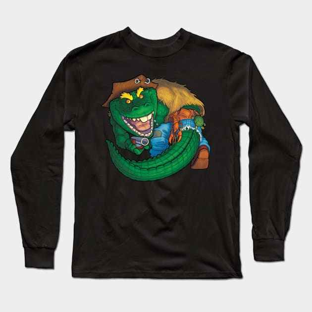 Leatherhead The Ragin' Cajun Gator Long Sleeve T-Shirt by JENNEX